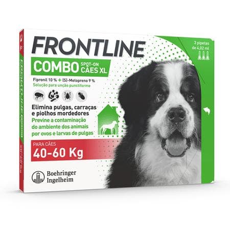 Frontline® Combo 40-60 kg Antipulgas e Carraças 3 Pipetas