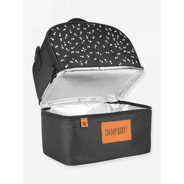 Badabulle Lancheira Isotérmica Pick & Go Da Badabulle Preto Escuro Liso Com Motivo