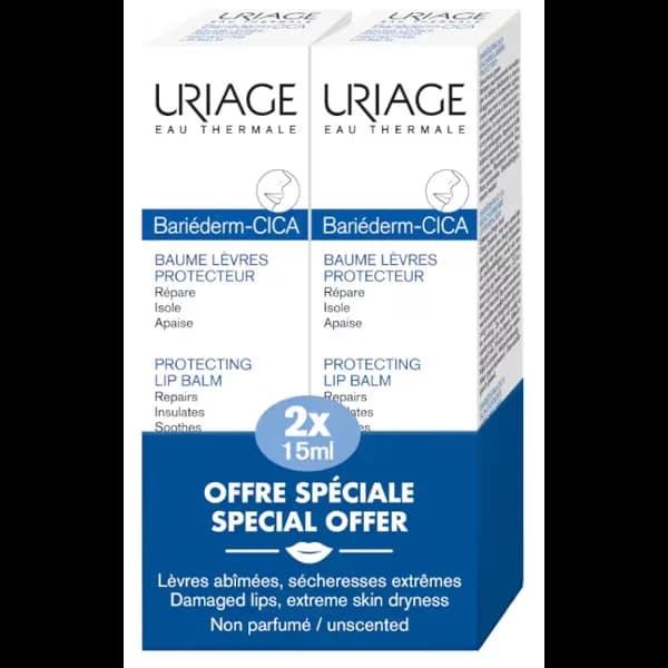 Bálsamo labial Uriage Bariéderm-CICA 2 x 15 ml – Protección y reparación