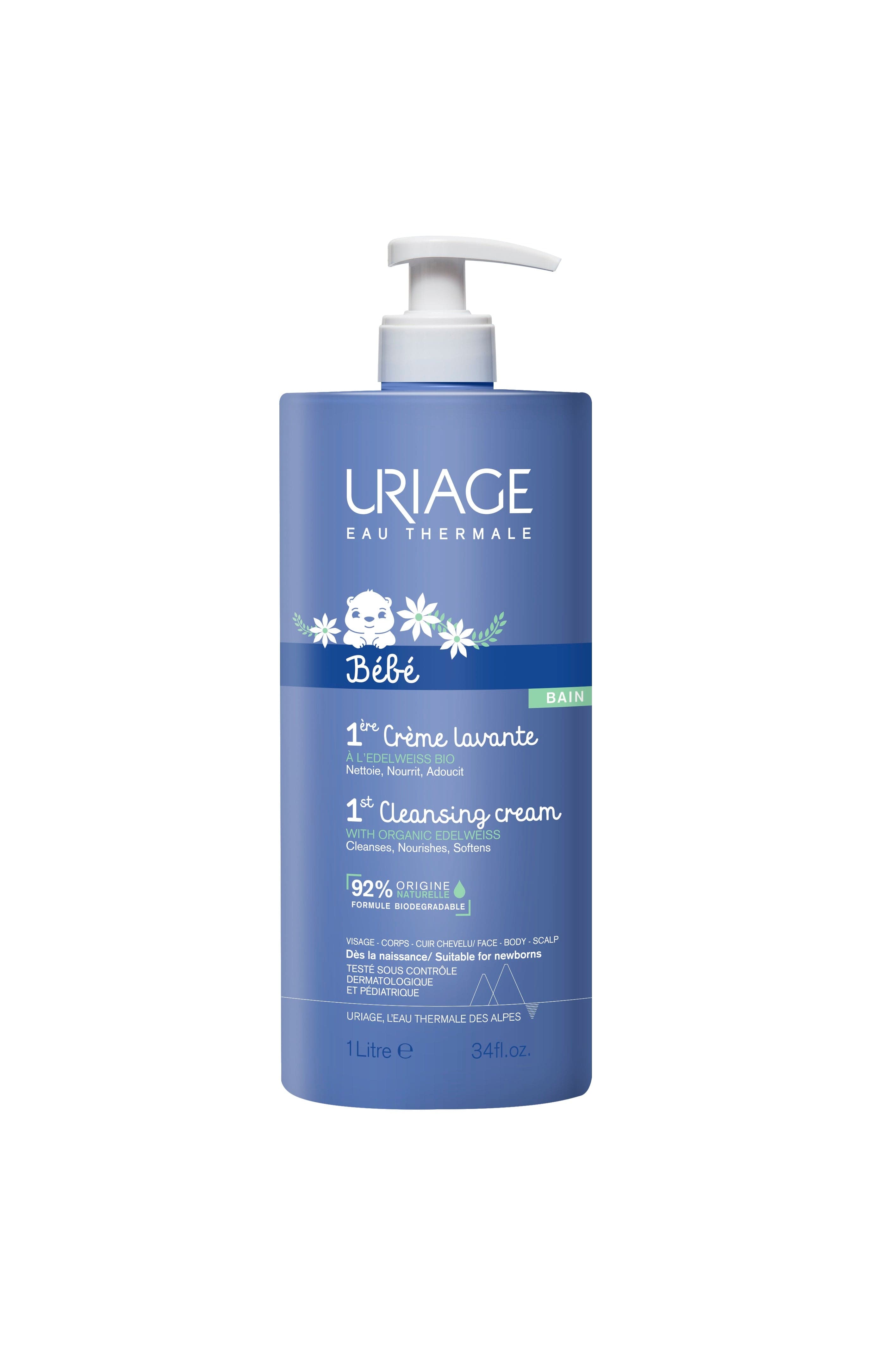 Uriage Bebé Creme Lavante 1L – Limpeza Suave & Hidratação