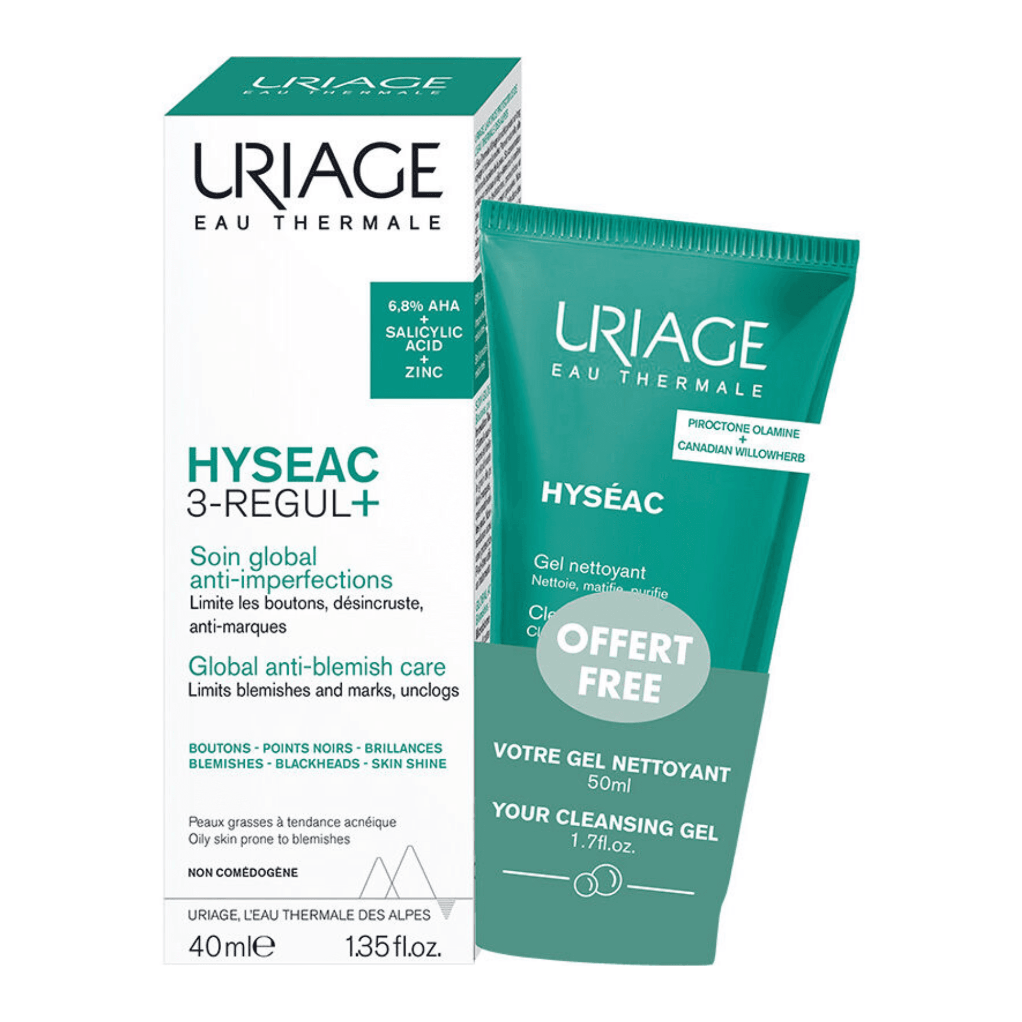 Uriage Hyséac 3-Regul+ 40ml + Gel De Limpeza 50ml