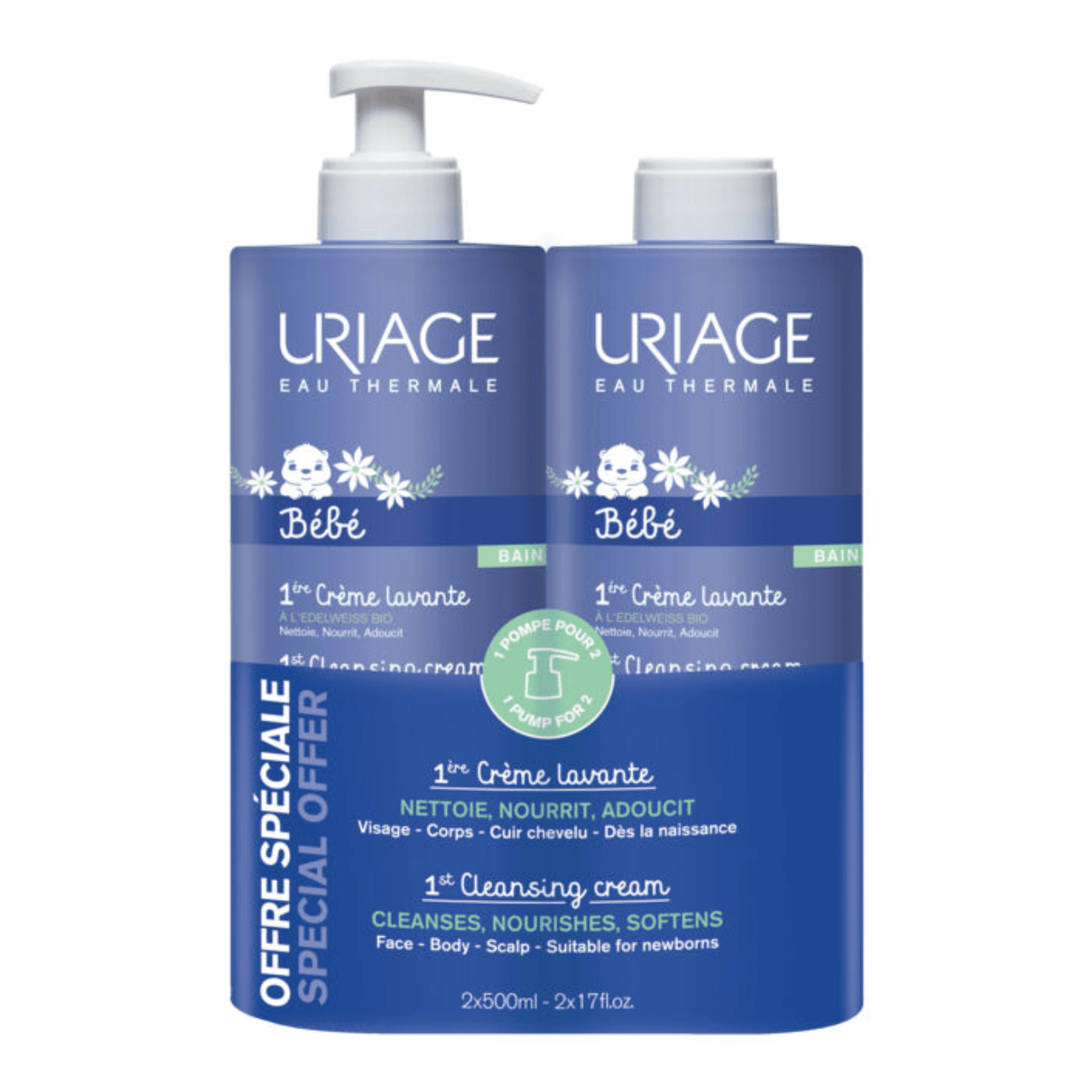 Uriage Bebé 1º Creme Lavante 2x500ml