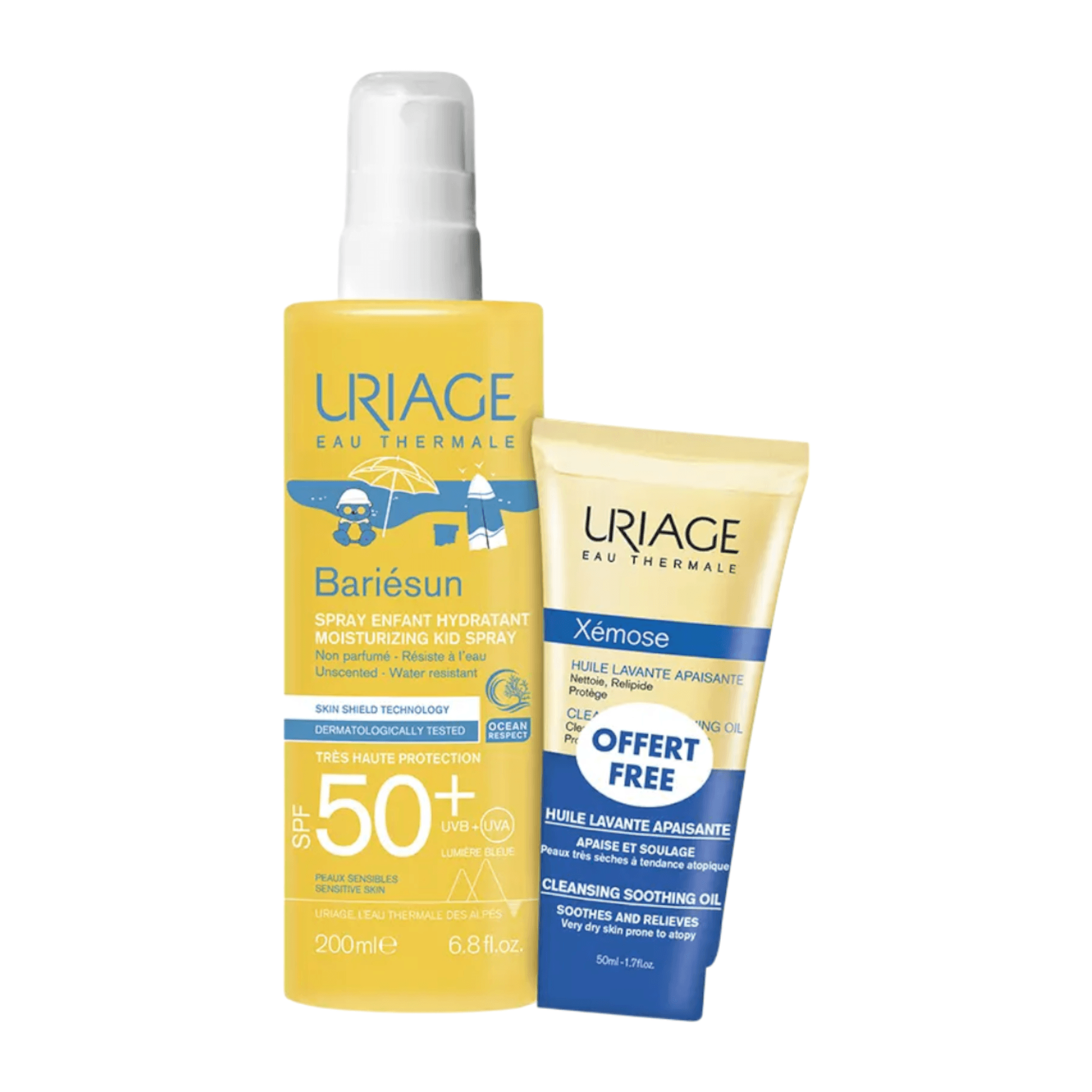 Protetor Solar Uriage Bariesun Spray Kids 200ml + Xemose Óleo 50ml
