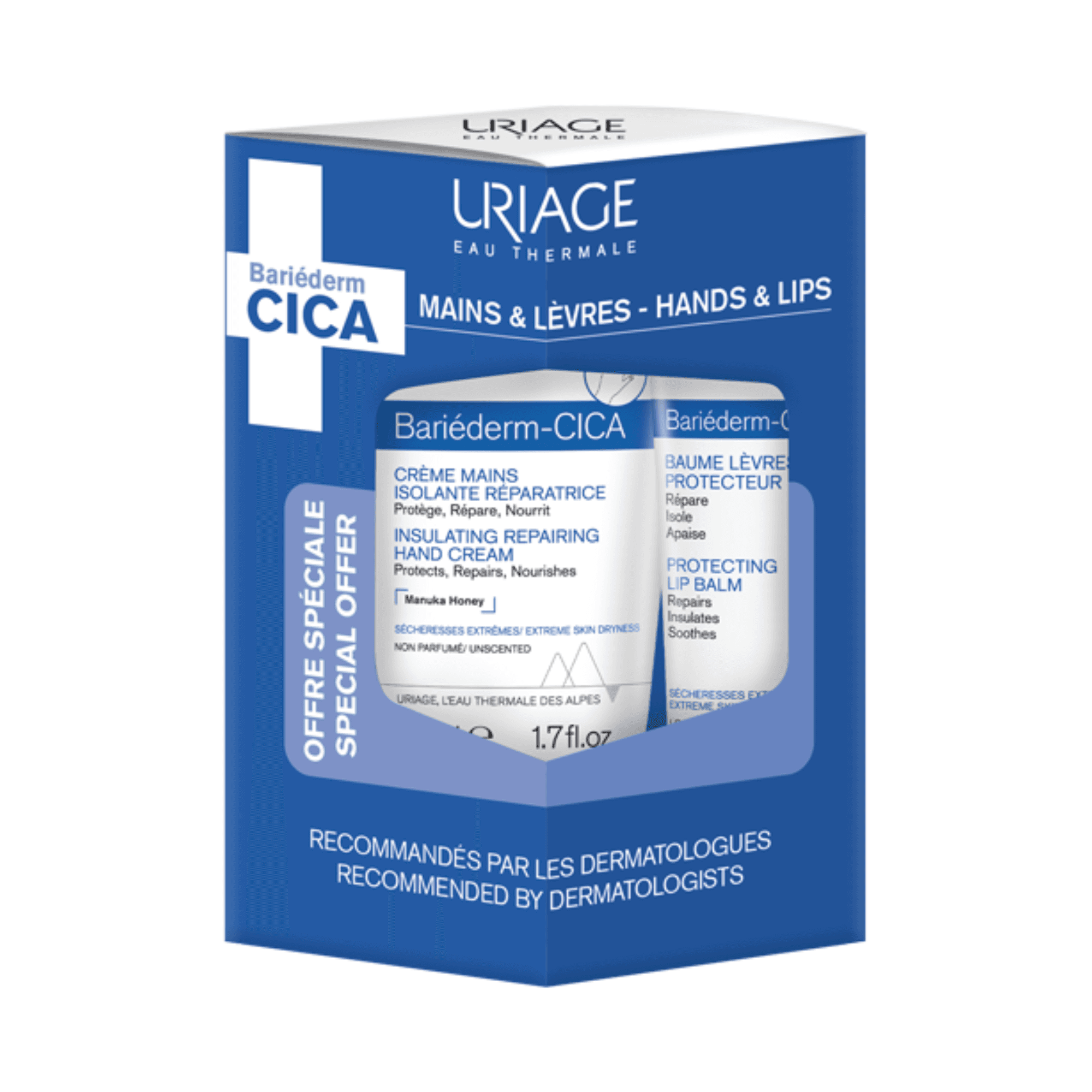 Uriage Bariéderm CICA Creme Mãos 50ml + Bálsamo Labial 15ml Coffret