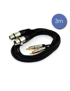 Câble 3m - XLR 3 PIN Femelle - RCA Mâle