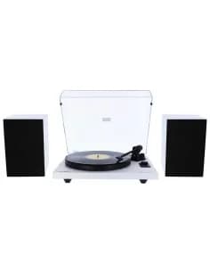 Platine Vinyle Hifi à Courroie USB/Récepteur Bluetooth + Enceintes Passives en Finition Blanche