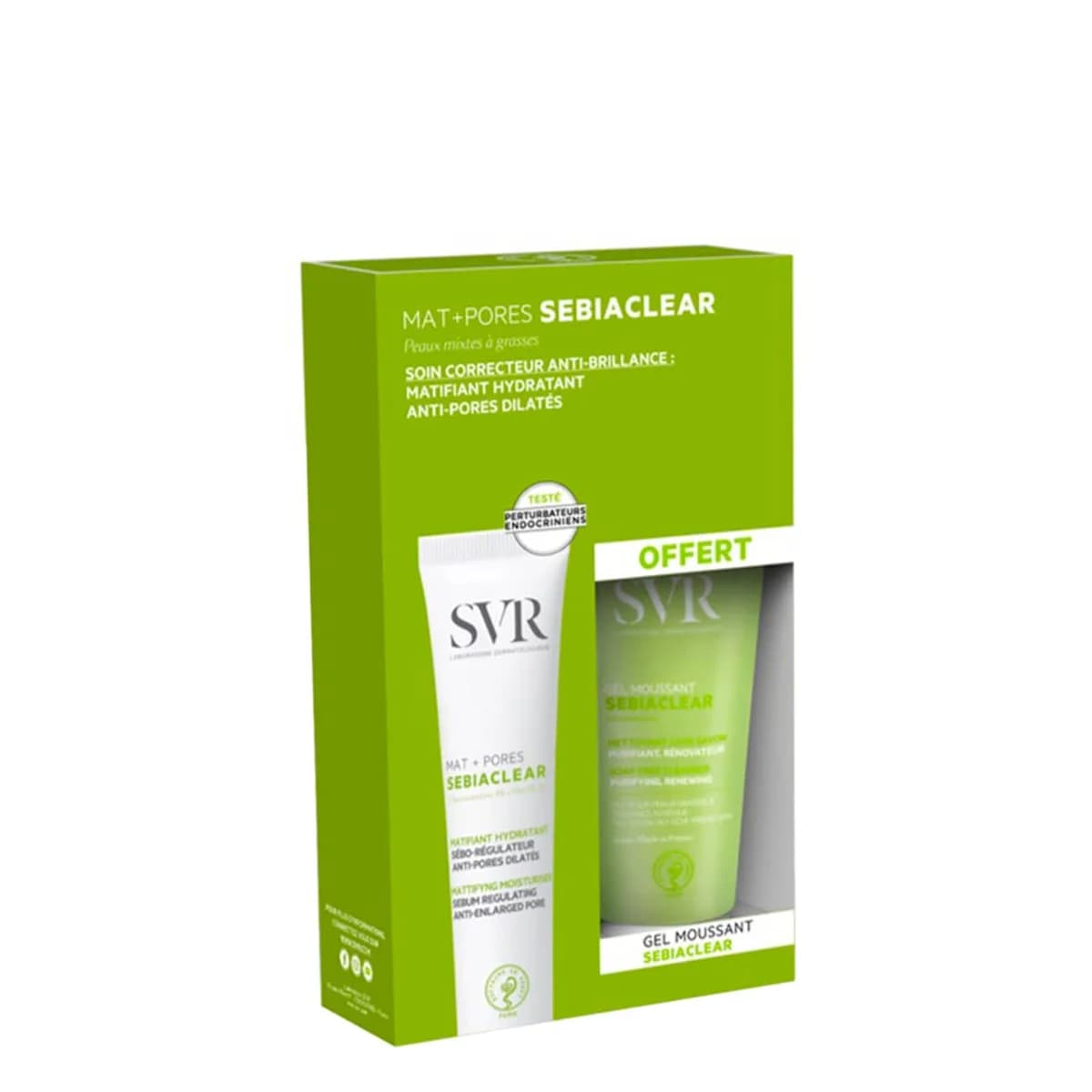 SVR Sebiaclear Mat + Pores 40ml + Gel Moussant 55ml Coffret