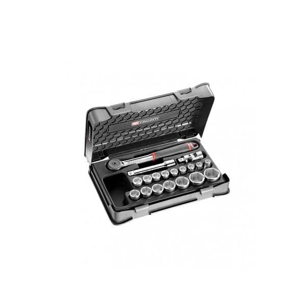 Facom Jogo De Chaves de Caixa e Pontas 1/4" com 15 Peças - R161-2P6