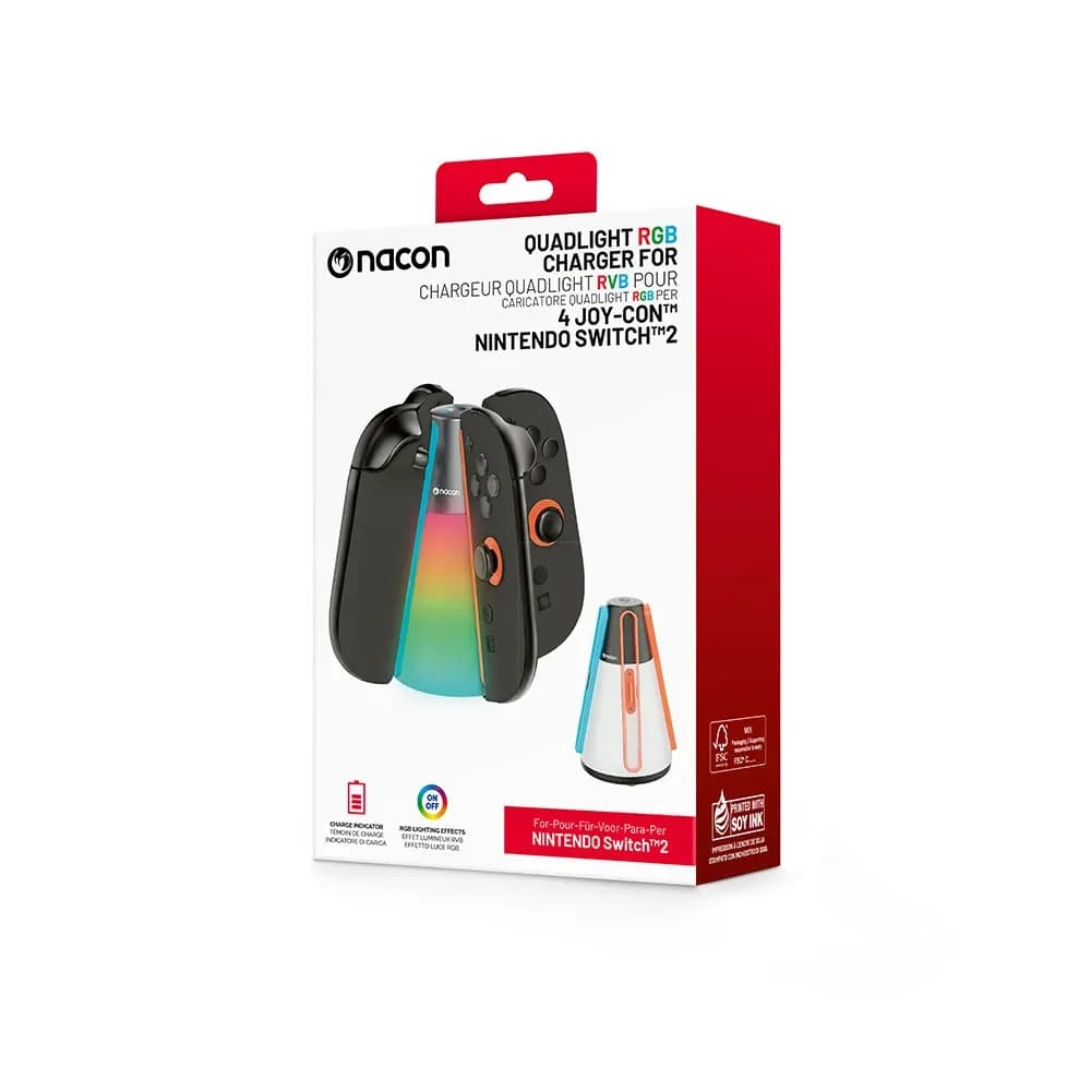Nacon 3665962028225 Carregador Quadlight RGB Nintendo Switch 2