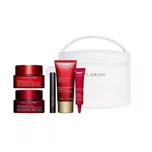 Clarins Super Restorative Multi-Intensive Day Cream 50ml + Night Cream 50ml + Hand Cream 30ml + Total Eye Lift 7ml + Mascara 3ml Coffret