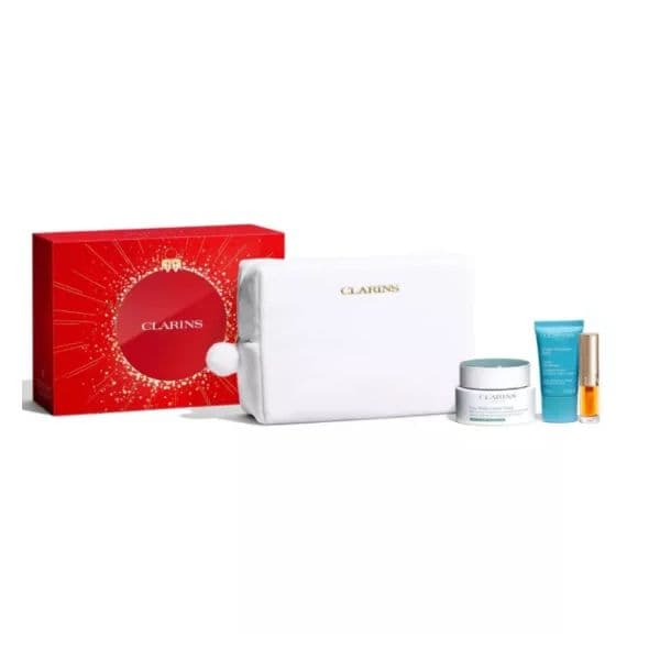 Clarins Cryo-Flash Creme-Máscara 75ml + Hydra-Essentiel Creme 15ml + Lip Comfort Oil 1,4ml Coffret
