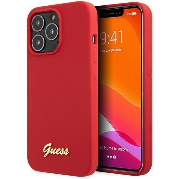 Guess Capa Silicone para iPhone 13 Pro Max Red