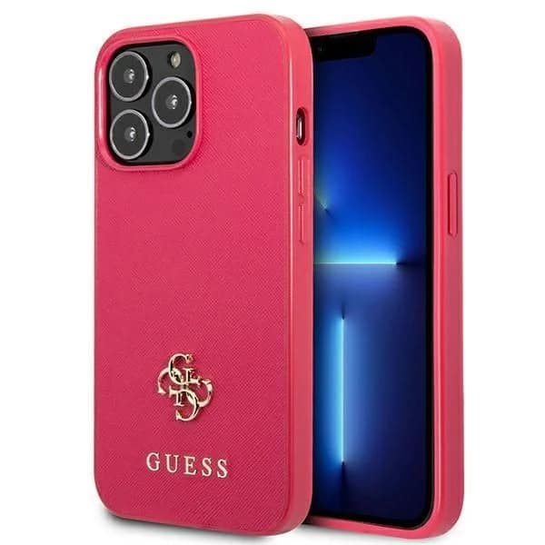 Guess Capa Saffiano 4G para iPhone 13 Pro/13 Pink