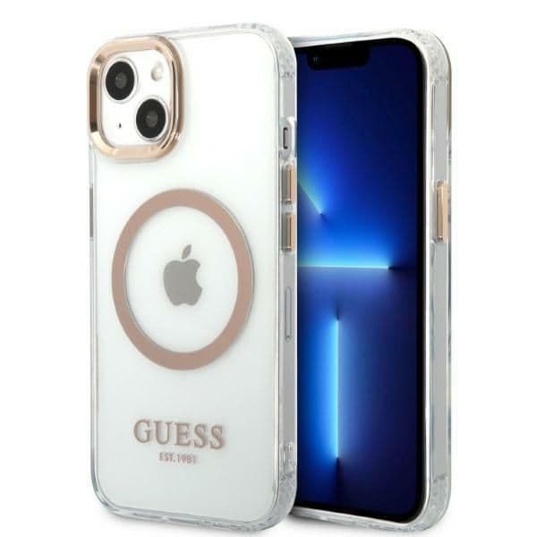 Guess Capa Dura Metalizada para Apple iPhone 13 / 13 Pro (6.1") Dourada
