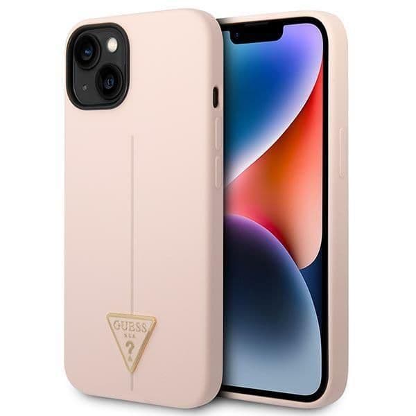 Guess Capa Silicone Triangle para iPhone 14 Plus 6.7" Pink