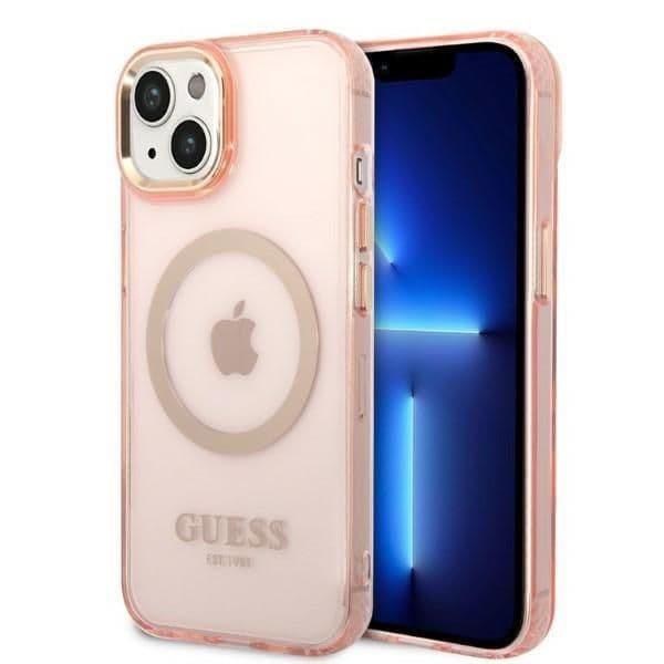Guess Capa Hard Case para iPhone 14 Plus Pink