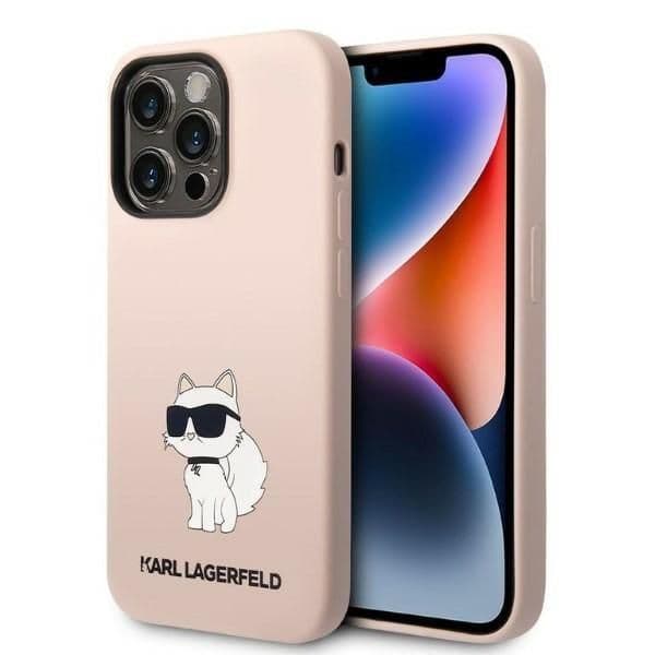 Karl Lagerfeld Capa Silicone para iPhone 14 Pro Max Pink