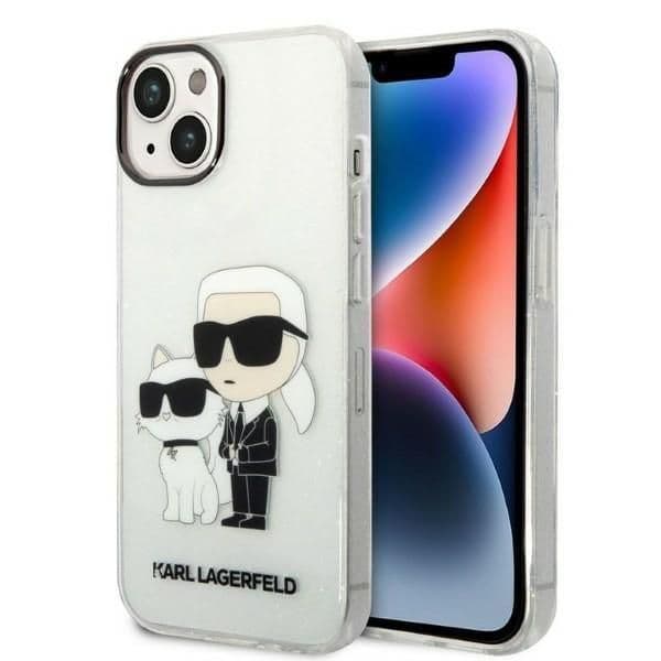 Karl Lagerfeld Capa Glitter para iPhone 14 Plus Clear