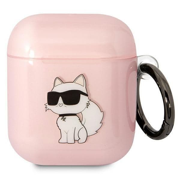 Karl Lagerfeld Capa Ikonik Choupette para Apple AirPods 1/2 Pink