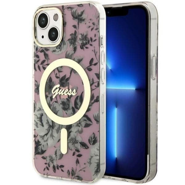 Guess Capa MagSafe para iPhone 14 Pink