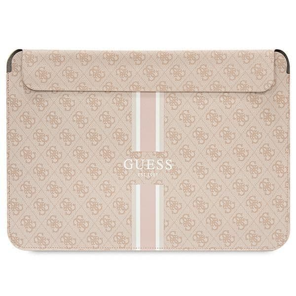 Guess Mala 4G Printed Stripes para Portátil até 16" Rosa
