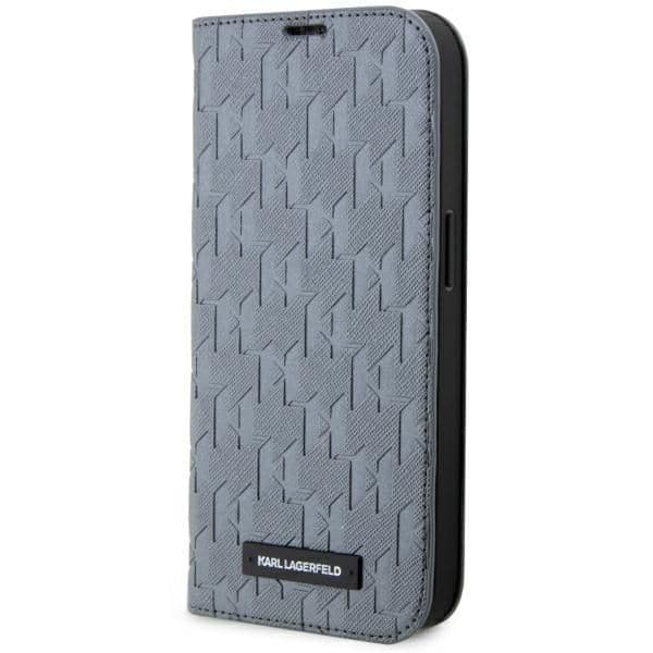 Karl Lagerfeld Capa Saffiano Monogram para iPhone 14 Pro Silver