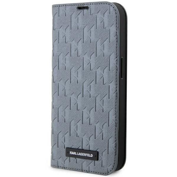 Karl Lagerfeld Capa Bookcase para iPhone 14 Pro Max Silver