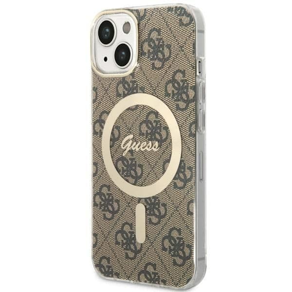 Guess Capa 4G MagSafe para iPhone 14 Brown