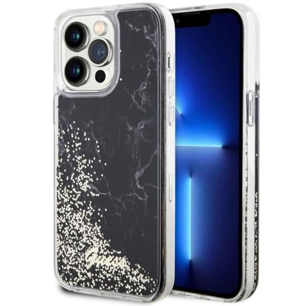 Guess Capa Liquid Glitter Marble para iPhone 14 Pro Max Black