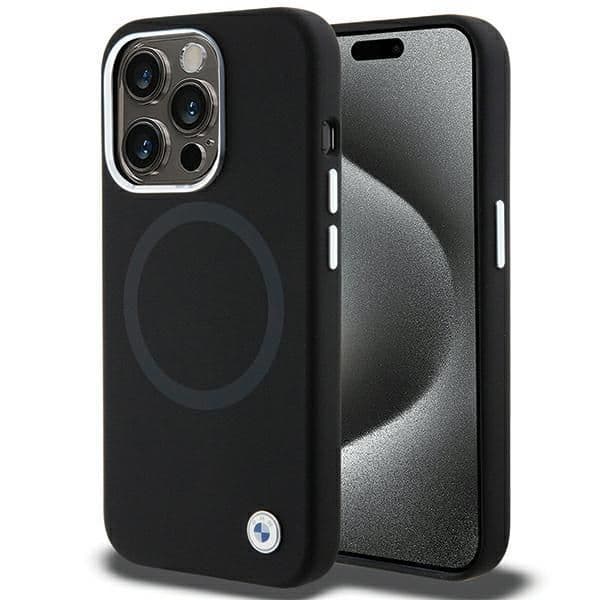 BMW Capa Silicone Líquido MagSafe para iPhone 15 Pro Black