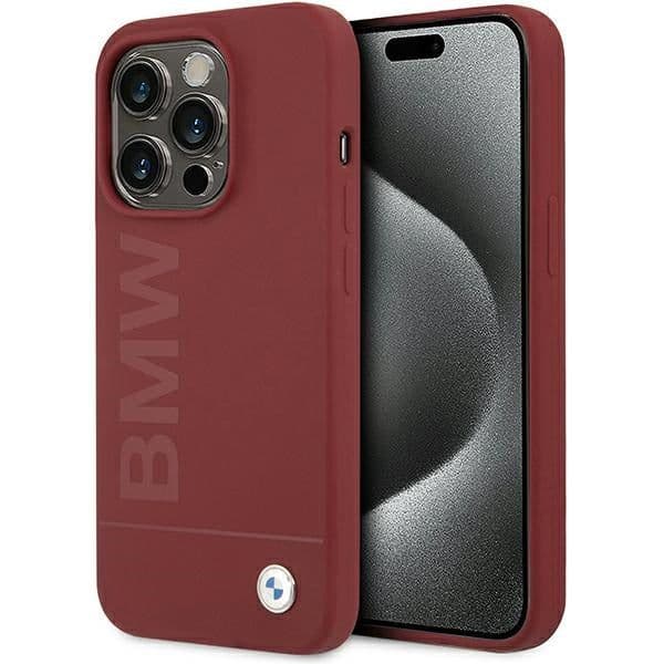 BMW Capa Silicone Big Logo MagSafe para iPhone 15 Pro Red