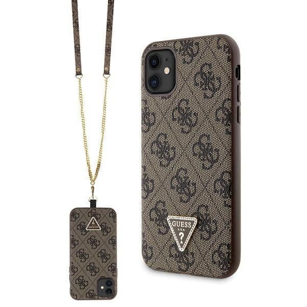 Guess Capa Crossbody para iPhone 11/Xr Brown