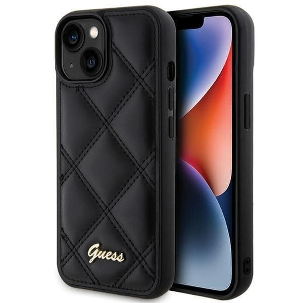 Guess Capa Quilted Metal Logo para iPhone 15 Black