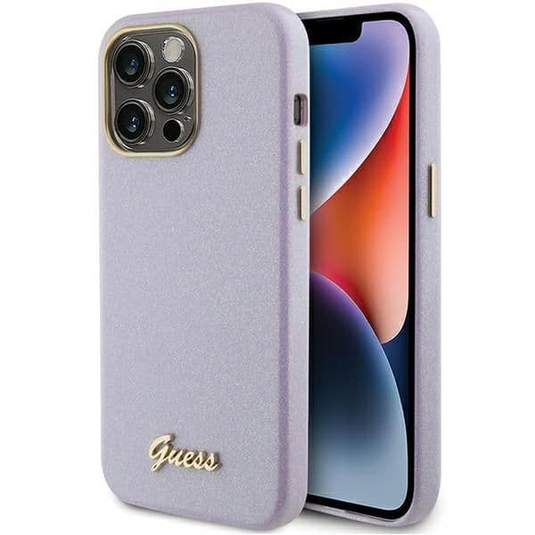 Guess Capa Glitter Glossy para iPhone 15 Pro Lilac