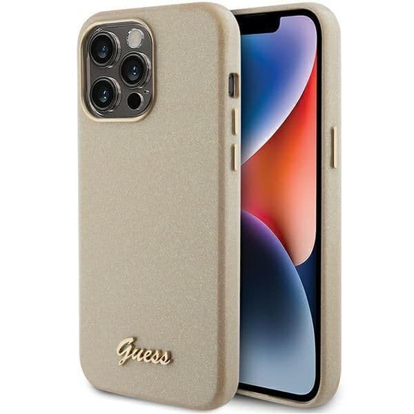 Guess Capa Glitter Glossy para iPhone 15 Pro Max Gold