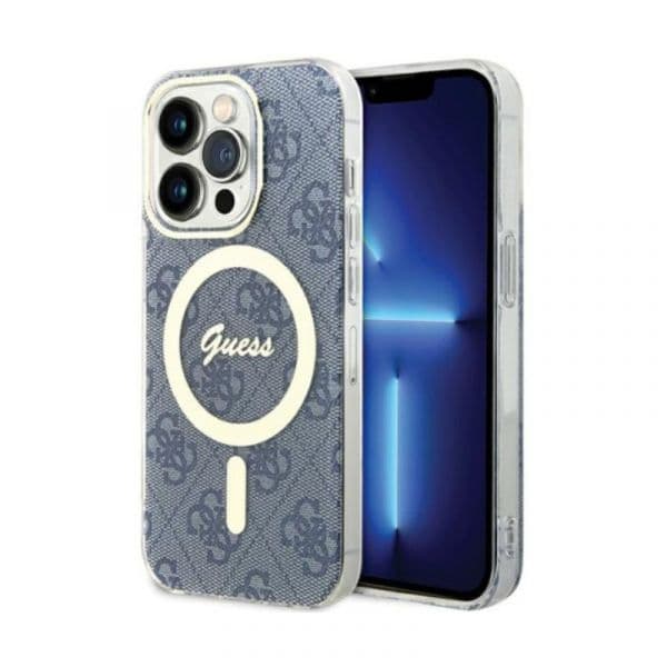 Guess Capa IML 4G MagSafe para iPhone 15 Pro Azul