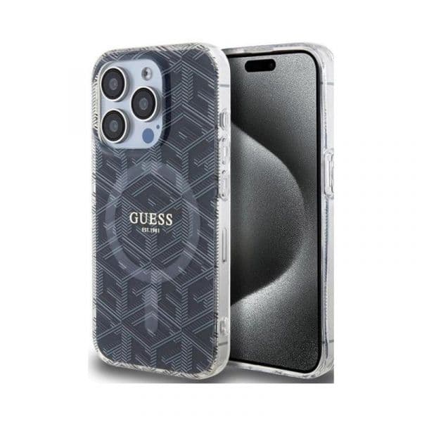Guess Capa Dura MagSafe para iPhone 15 Pro Max Black