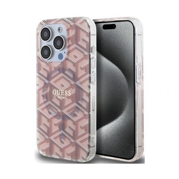 Guess Capa MagSafe para iPhone 15 Pro Pink