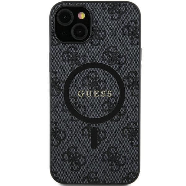 Guess Capa 4G Collection Leather Metal Logo MagSafe para Samsung Galaxy S24 Black