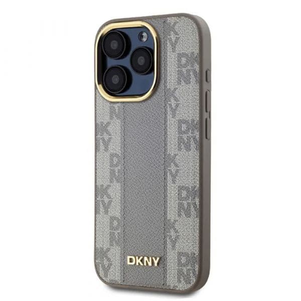 DKNY Capa Xadrez Mosaico para Apple iPhone 15 Pro 6.1´´ Grey/Beige