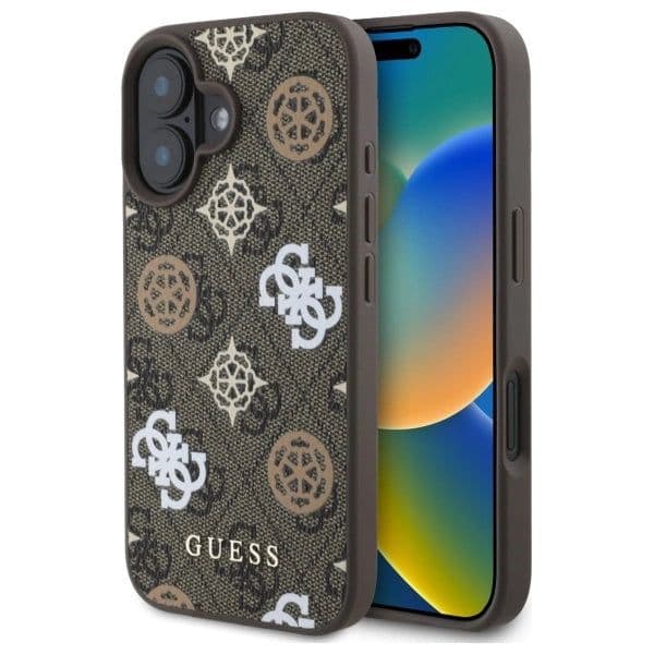 Guess Capa Peony On 4G MagSafe para iPhone 16 6.1'' Brown