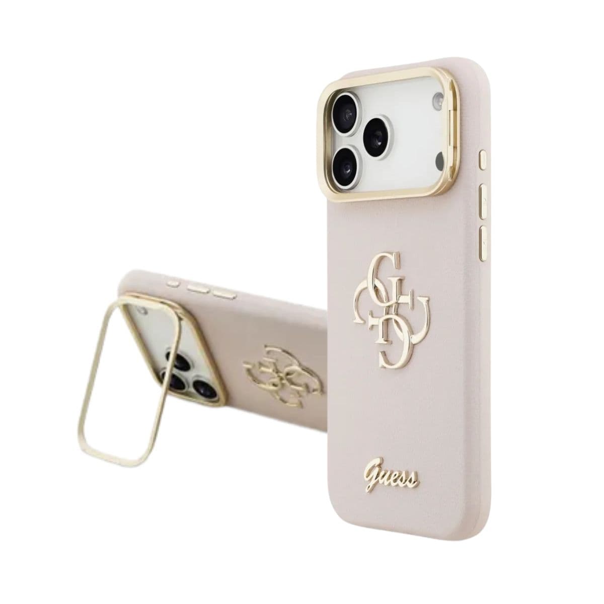 Capa GUESS para iPhone 17 Pro Max com suporte para câmera - Rosa - Ligatu