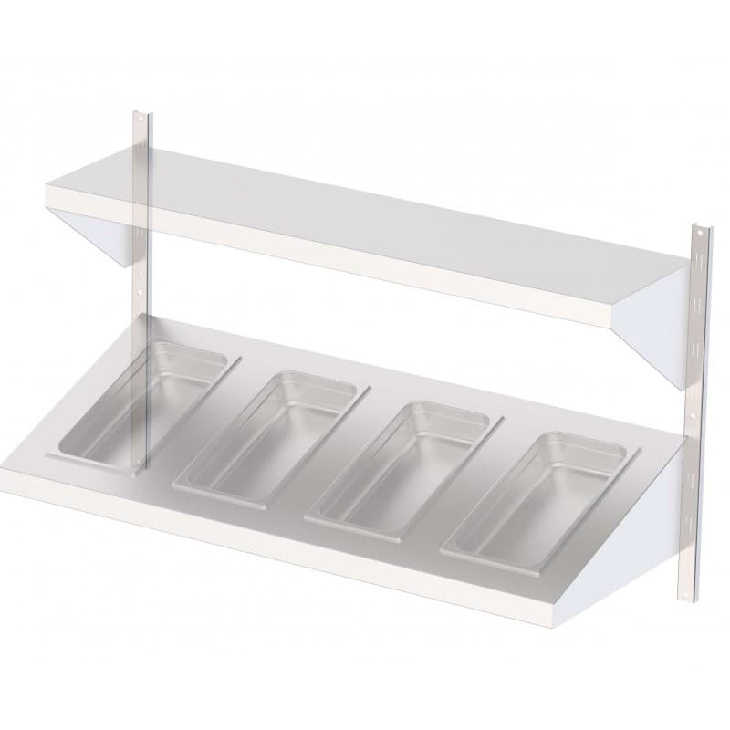 Suporte para Prateleira de Parede em Aço Inoxidável com Zíper de Parede 1000 mm