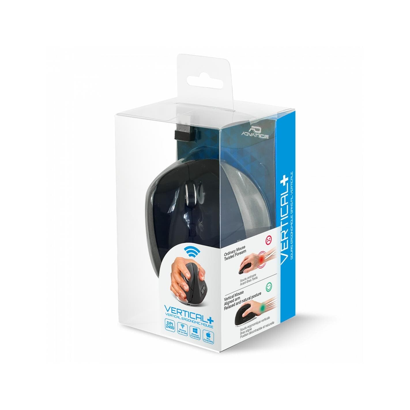 ADVANCE S-V185RF rato Escritório Mão direita RF Wireless 2400 DPI
