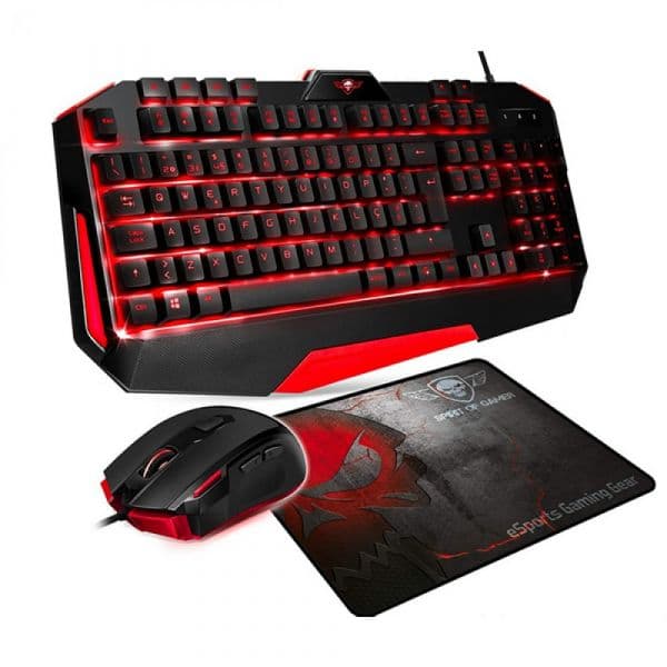 Spirit of Gamer Teclado Pro-K3 + Rato Gaming Pro-3 + Tapete Rato