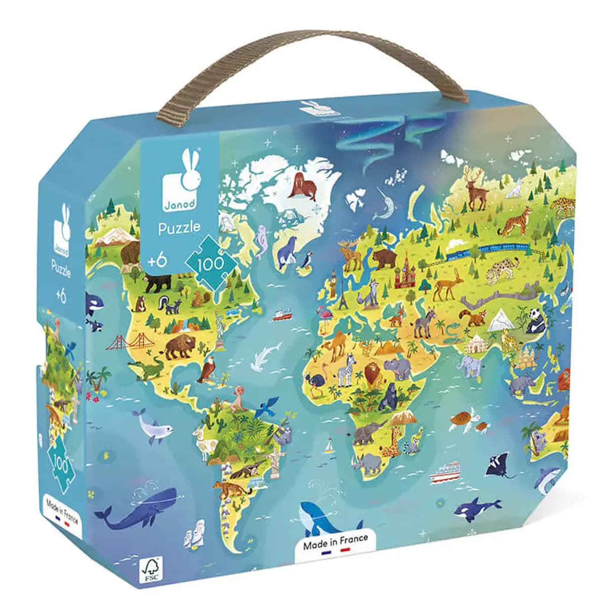 Janod Puzzle 100 Peças Mundo +6 Anos