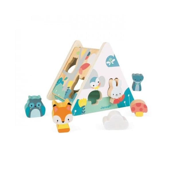 Janod Caixa Pure com Formas de Animais em Madeira +18M - J05150
