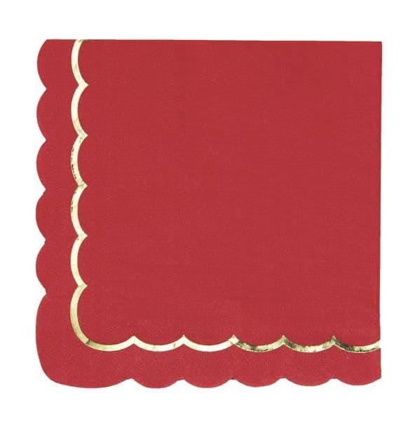 Tim e Puce Guardanapos com Rebordo Dourado Vermelho - 550669828