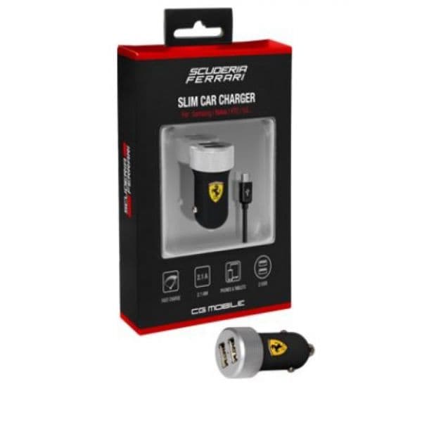 Ferrari Carregador de Isqueiro 2.1A 2xUSB Black - AEG020BL