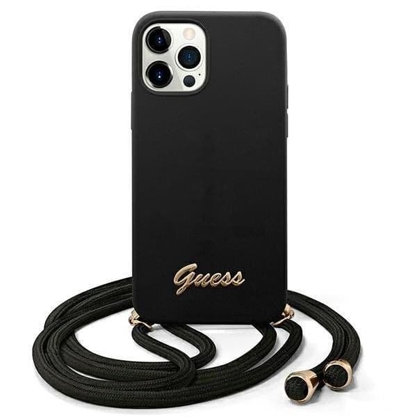 Guess Guhcp12Llsclmgbk iphone 12 Pro Max 6,7" Czarny/black Hardcase Metal Logo Cord